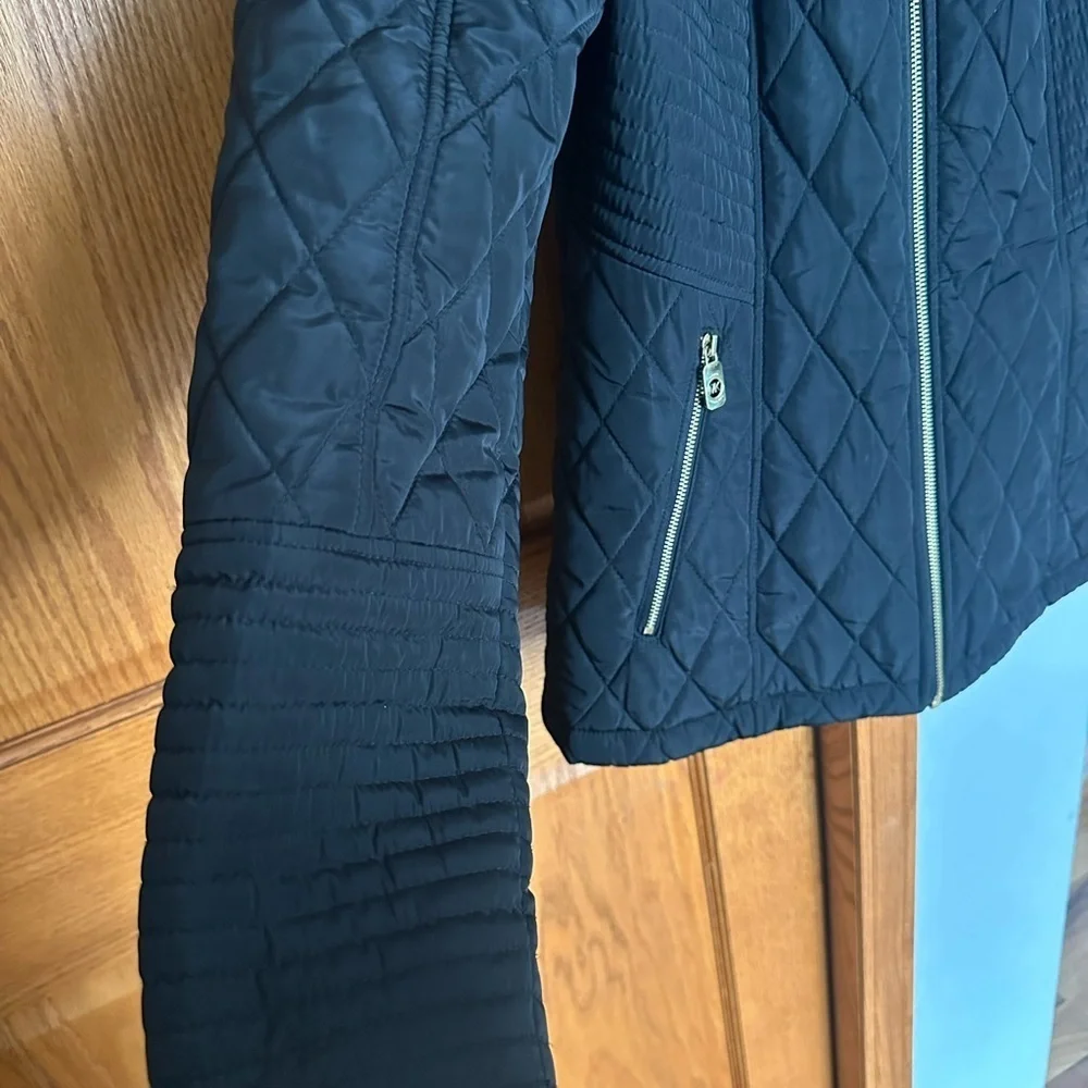Michael Kors Dark Black Quilted Puffer Coat